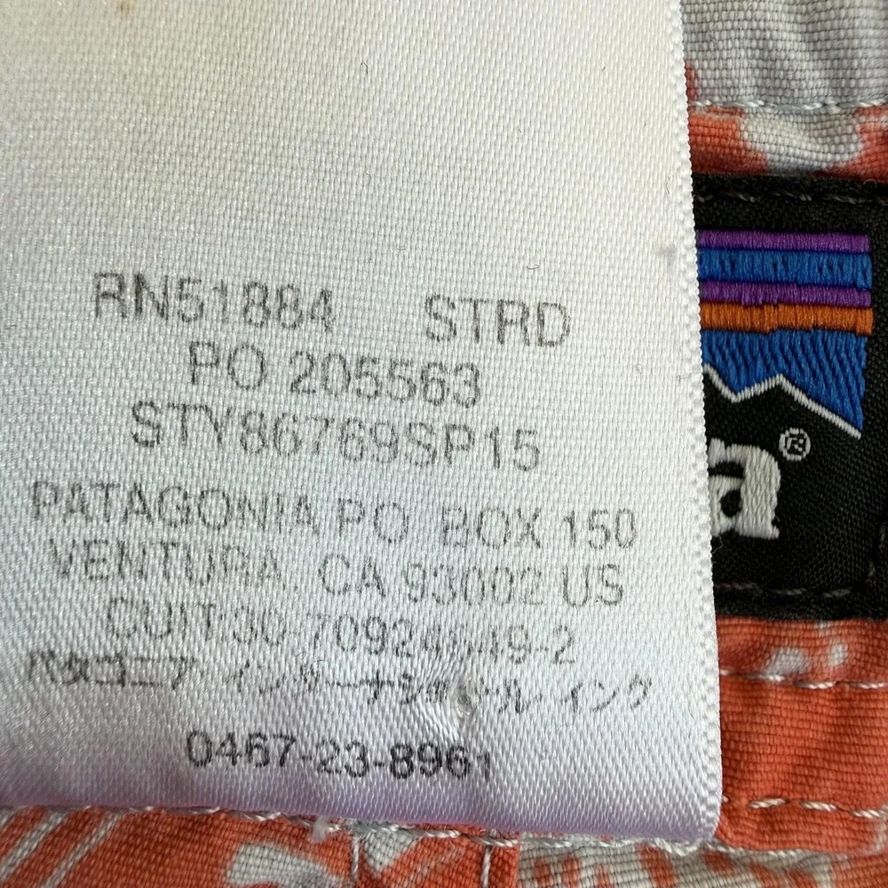 Patagonia Minimalist Wavefarer Board Shorts Mens 31 Orange Geometric Surf‎ Swim